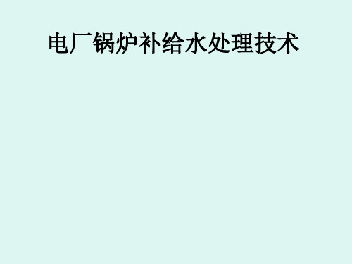 电厂锅炉补给水处理技术ppt课件
