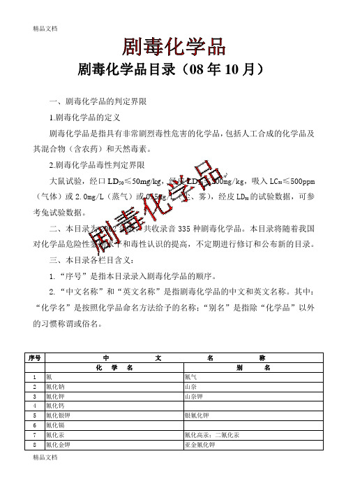 危险化学品需备案名录(汇编)