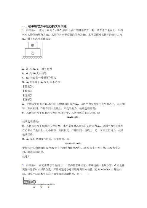 2020-2021物理二模试题分类汇编——力与运动的关系问题综合附答案