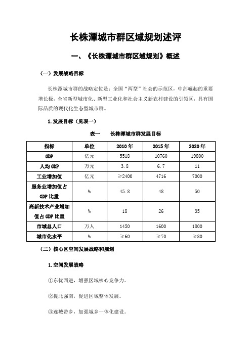 长株潭区域规划述评