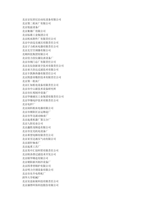 机床累加工企业名单