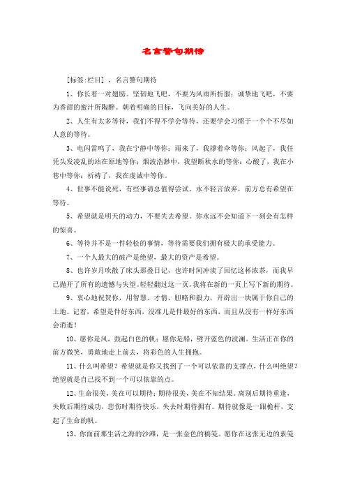名言警句期待