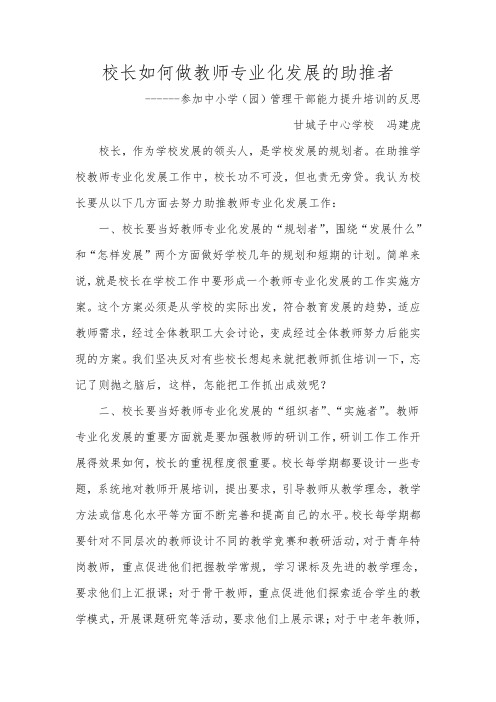 校长如何做教师专业化发展的助推者