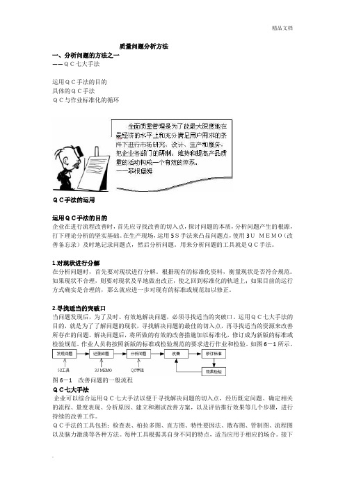 质量问题分析方法