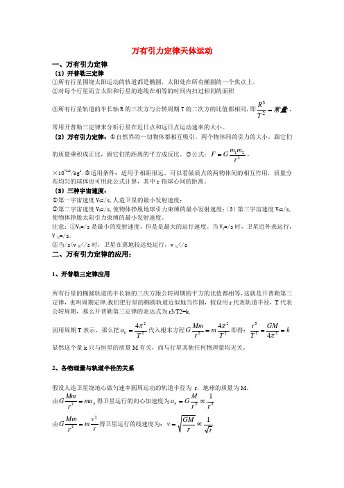 (高中物理)万有引力定律天体运动