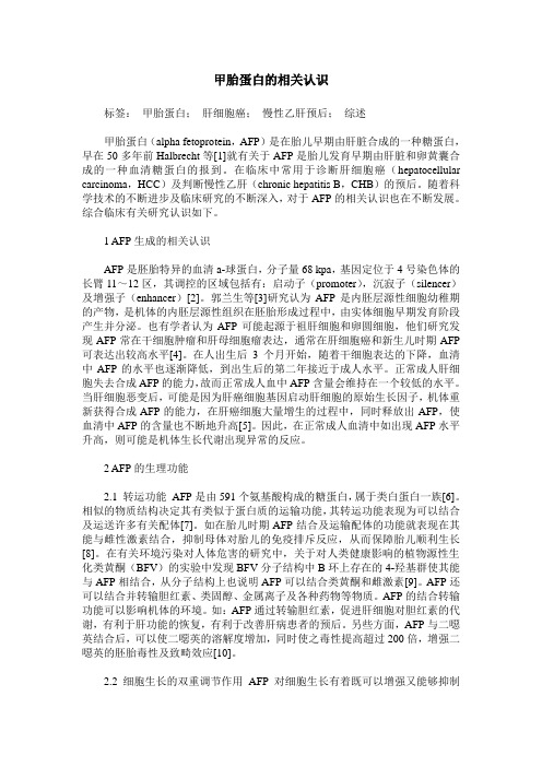 甲胎蛋白的相关认识