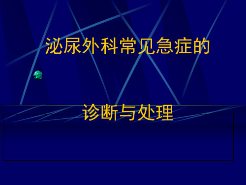 泌尿外科常见急症诊断与处理