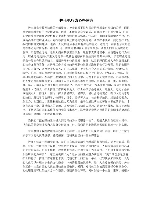 护士执行力心得体会