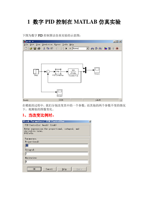 PID控制算法matlab仿真实验