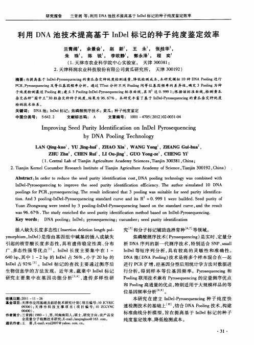 利用DNA池技术提高基于InDel标记的种子纯度鉴定效率