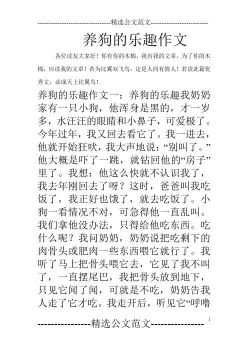 养狗的乐趣作文