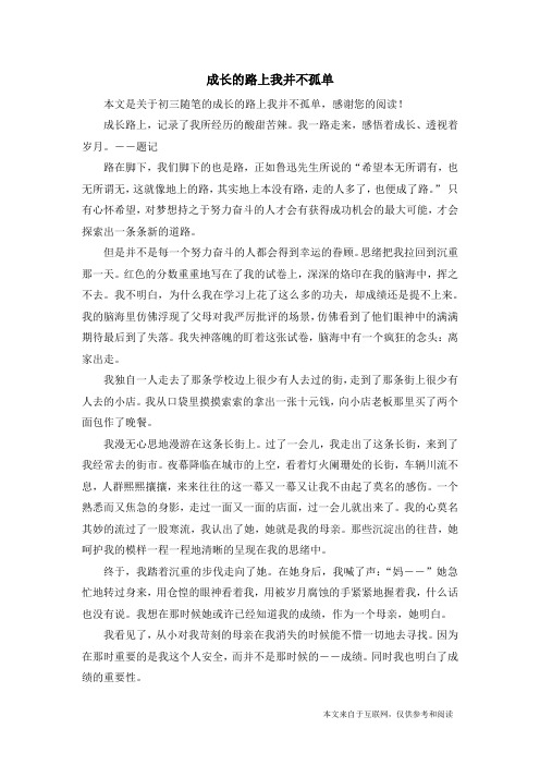 成长的路上我并不孤单_初三随笔