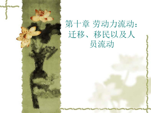 劳动经济学：劳动力流动(曾湘泉)..