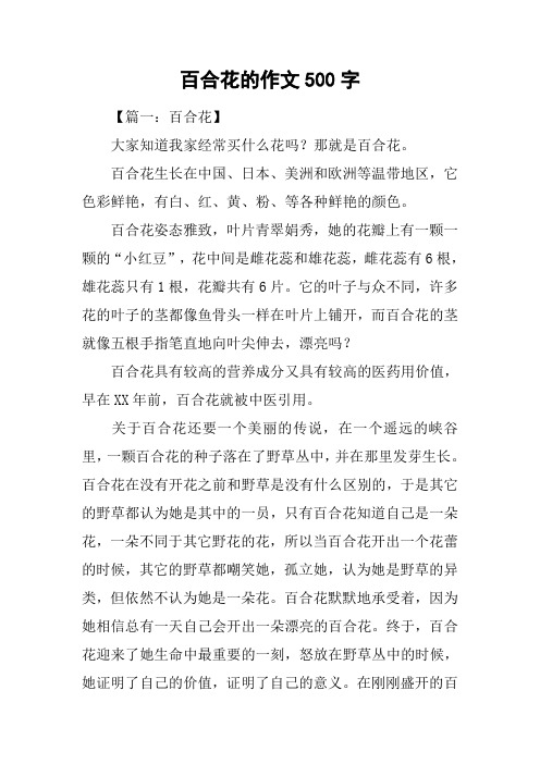 百合花的作文500字
