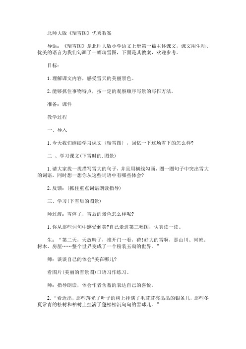 最新《瑞雪图》优秀教案(精品)