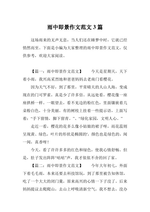 雨中即景作文范文3篇