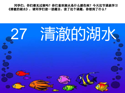 人教版二年级上语文第27课清澈的湖水