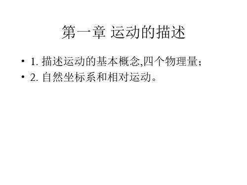 大学物理精品课件 1.1 描述质点运动的四个物理量