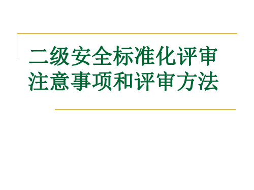 安全标准化评审注意事项和方法21页