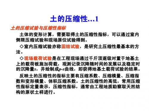 Chapt3-3-土的压缩性和地基沉降计算-侧限压缩性