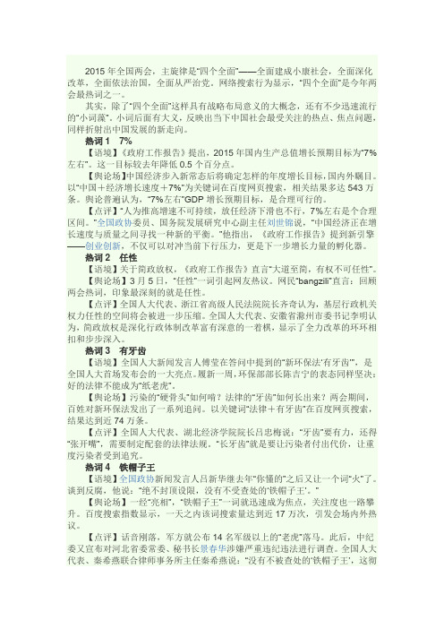 两会热词