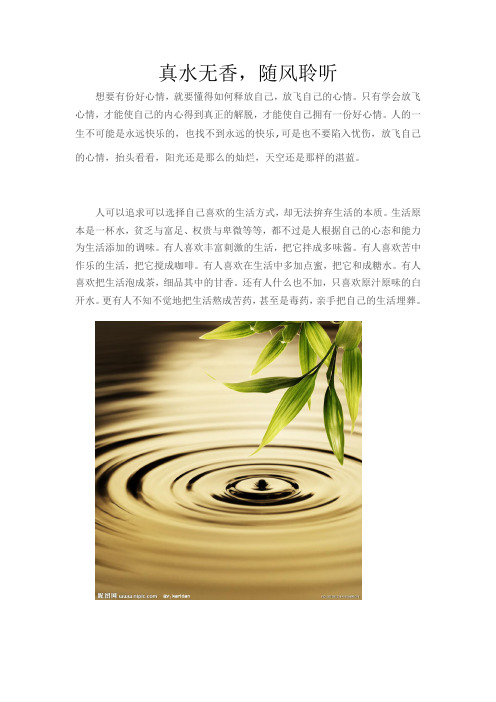 真水无香,随风聆听