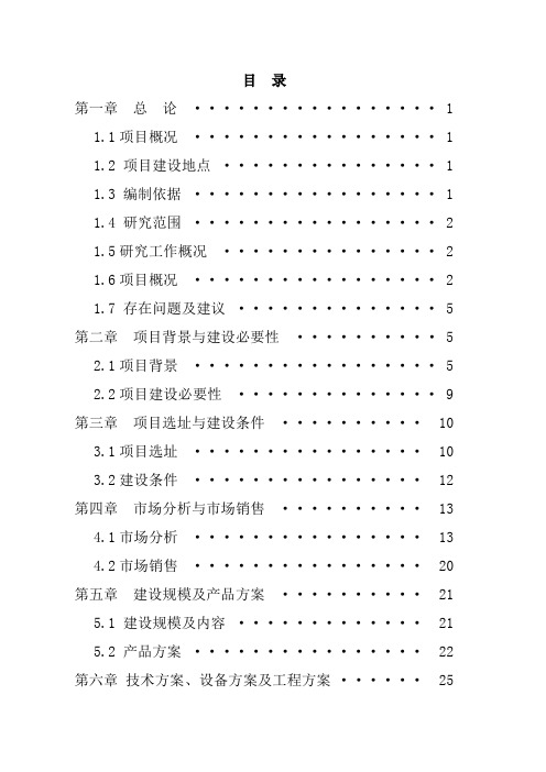 果蔬汁饮料生产线新建项目可研报告