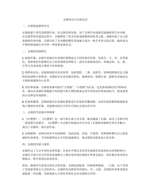 京剧知识点归纳总结