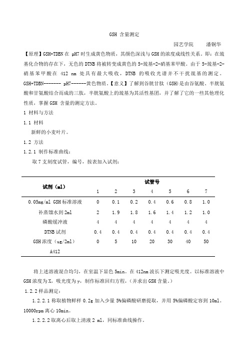 潘铜华 GSH含量测定