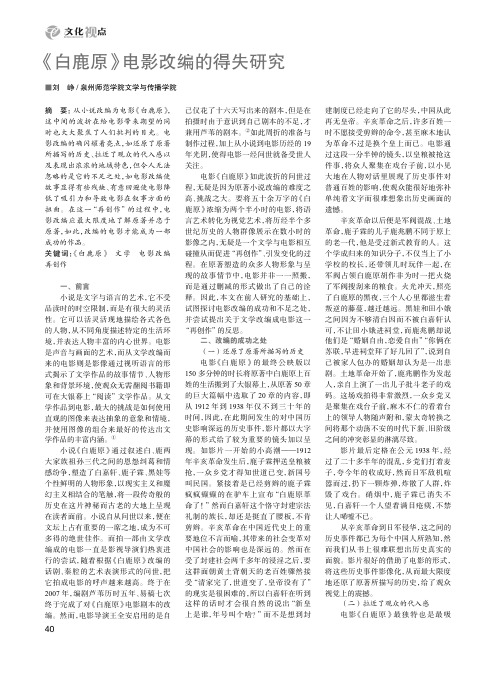 《白鹿原》电影改编的得失研究