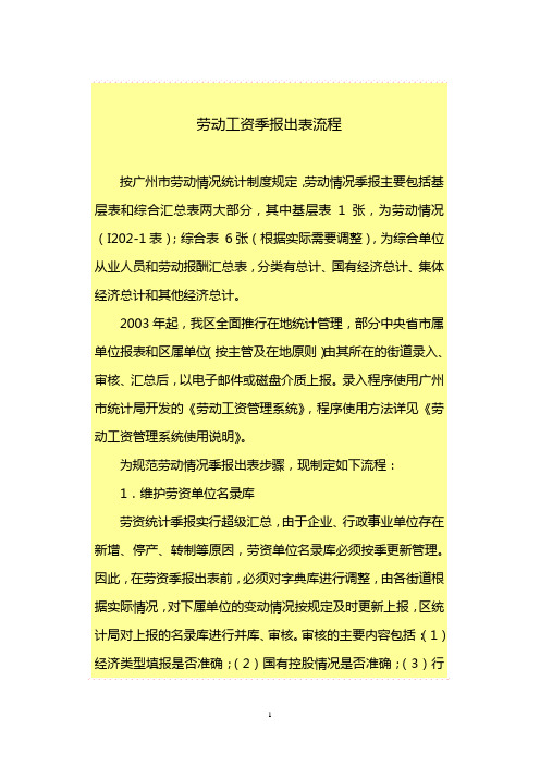劳动工资季报出表流程.