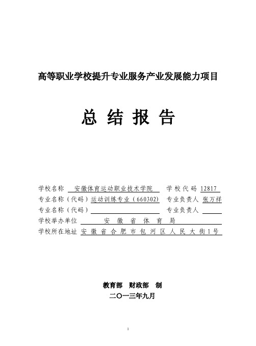 总结报告-安徽体育运动职业技术学院
