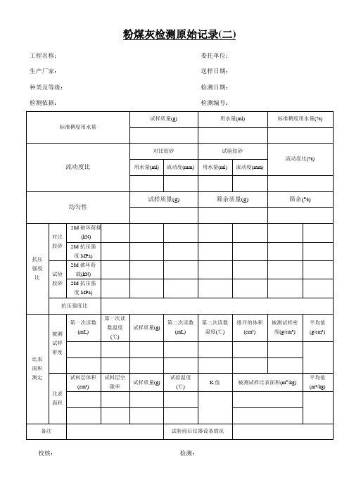 粉煤灰检测原始记录2