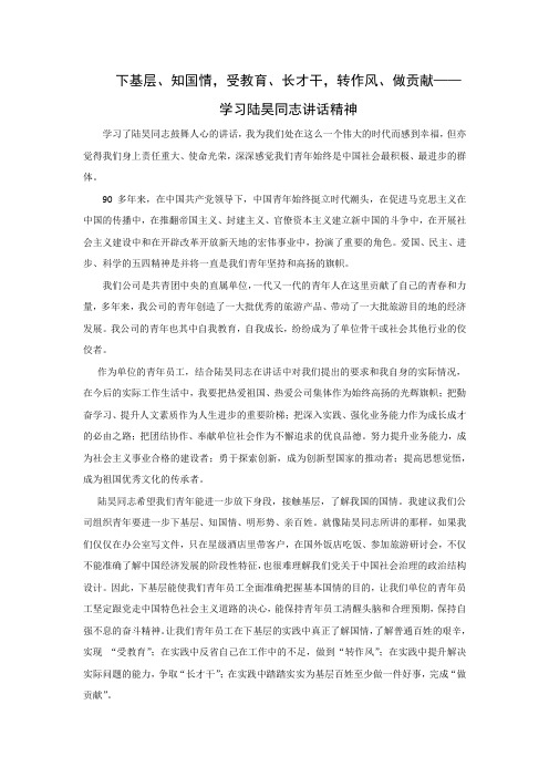 学习团中央陆昊同志讲话精神