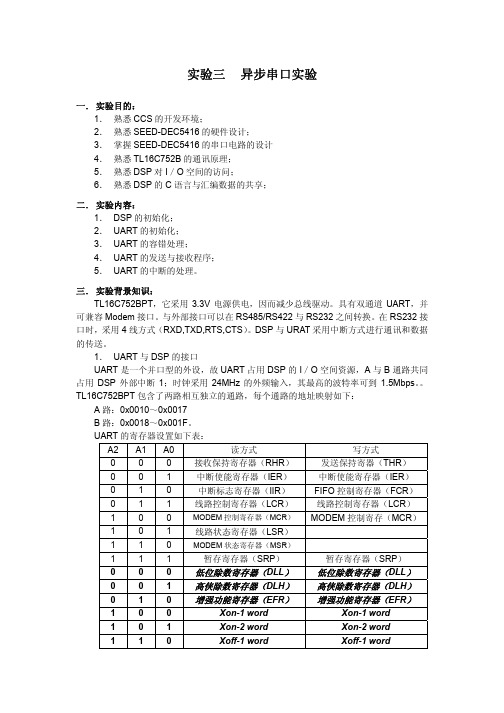 DSP实验手册 实验三 异步串口实验