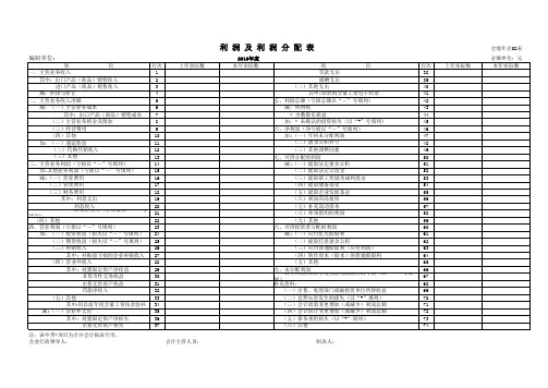 (新版)利润及利润分配表
