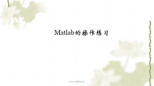 Matlab的操作练习课件