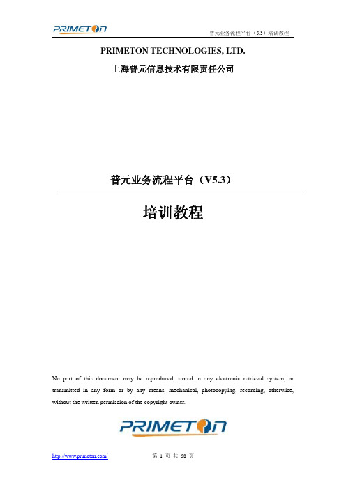 普元业务流程平台(V5.3)培训教程