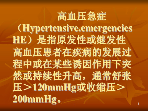 高血压危象诊断及治疗PPT参考课件