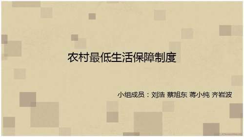 农村最低生活保障制度