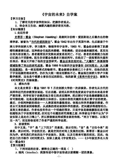13.《宇宙的未来》自学案附参考答案
