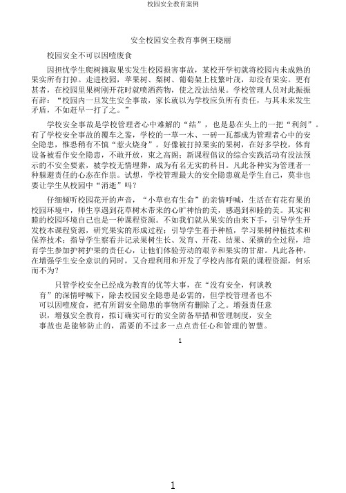 校园安全教育案例