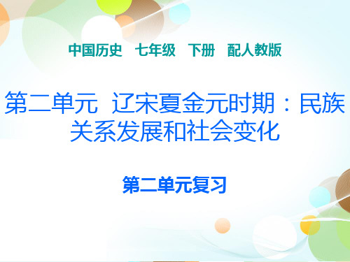 部编版初中历史七年级下册第二单元辽宋夏金元时期复习