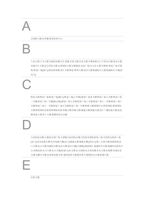 绍兴地区写字楼名单
