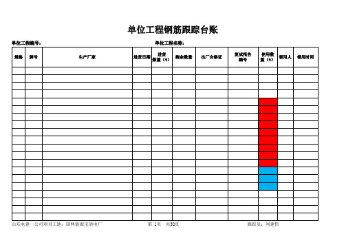 最好用的钢筋跟踪台账