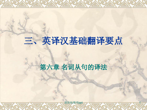 三、英译汉基础翻译要点——名词从句的译法ppt课件
