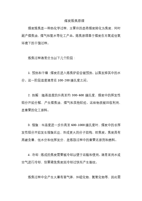 煤炭炼焦原理