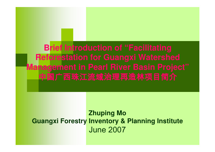 中国广西珠江流域治理再造林项目简介