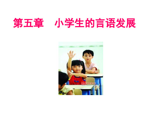 第五章--小学生的言语发展