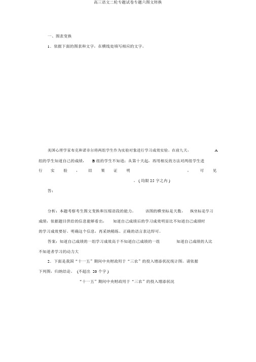 高三语文二轮专题试卷专题六图文转换